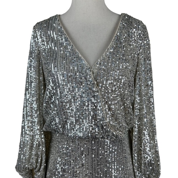 Eliza J Silver Sequined Dress - Picture 2 of 15